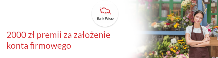 Promocja bankowa od banku Bank Pekao - 2000 zł premii za założenie konta firmowego