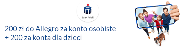 Promocja bankowa od banku PKO Bank Polski - 200 zł do Allegro za konto osobiste + 200 za konta dla dzieci