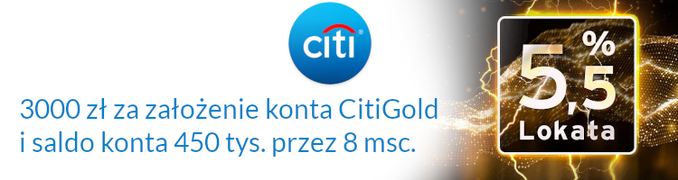 Promocja bankowa od banku Citi Handlowy - 3000 zł za założenie konta CitiGold