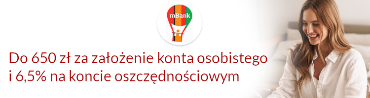 Promocja bankowa od banku mBank - HIT! 650 zł za konto w mBanku!