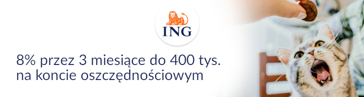 Promocja bankowa od banku ING Bank Śląski - 8% do 400 000 zł na koncie oszczędnościowym